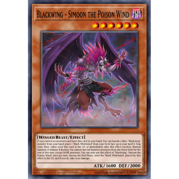 Blackwing - Simoon the Poison Wind -- RA01-EN012 -- Secret Rare -- 1st edition   -  -Condicion: Near Mint
