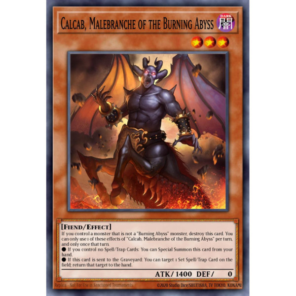 Calcab, Malebranche of the Burning Abyss -- NECH-EN084 -- Rare -- 1st edition   -  -Condicion: Near Mint